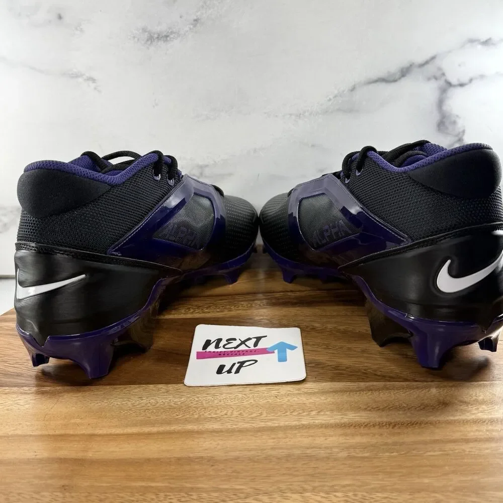 Size 10.5-Nike Alpha Menace 4 Pro Football Cleats Black Purple IB2507-004 RARE